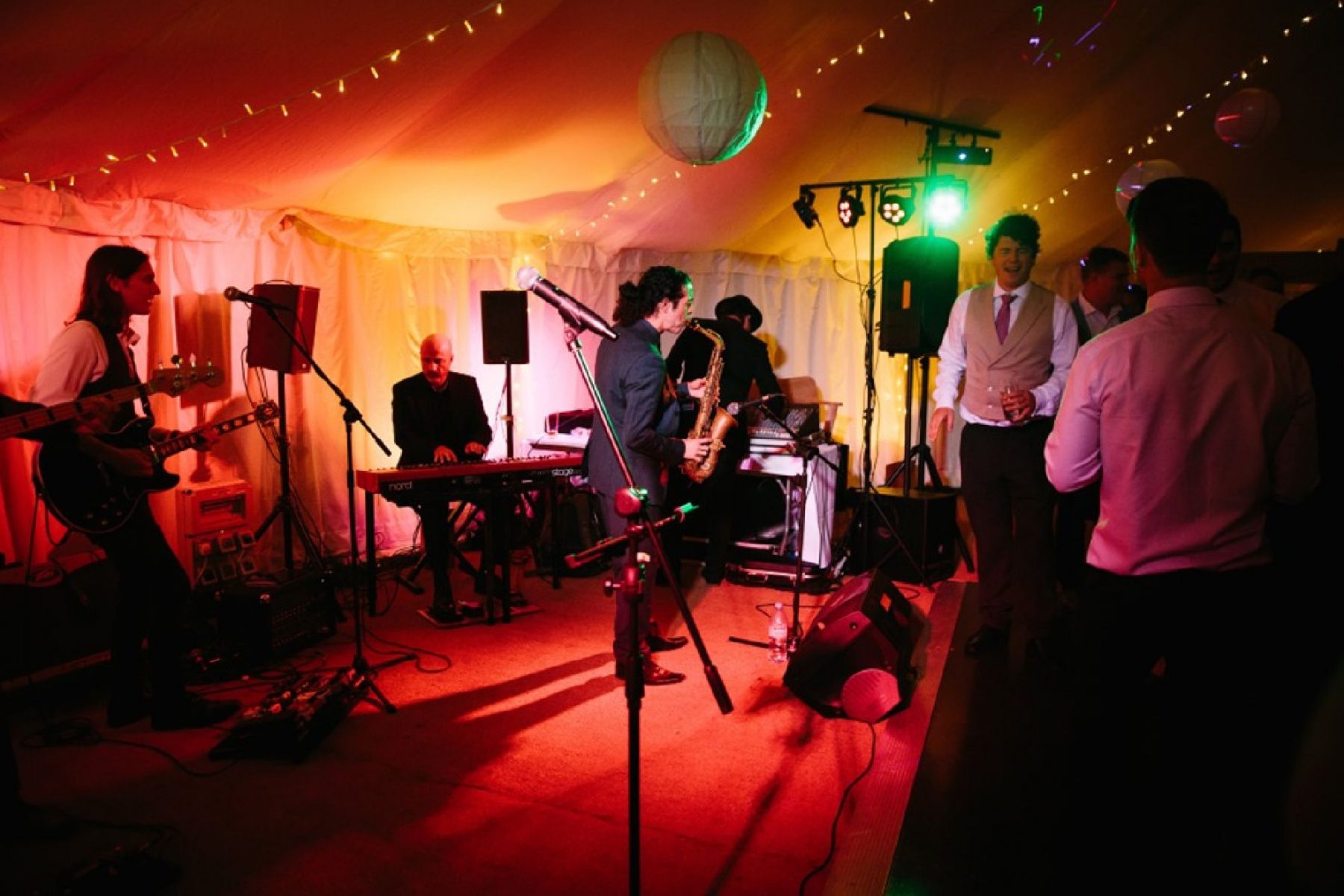 LIGHTING Laura and Andy's Wedding Round ended cream canvas Wigwam Marquees Steyning