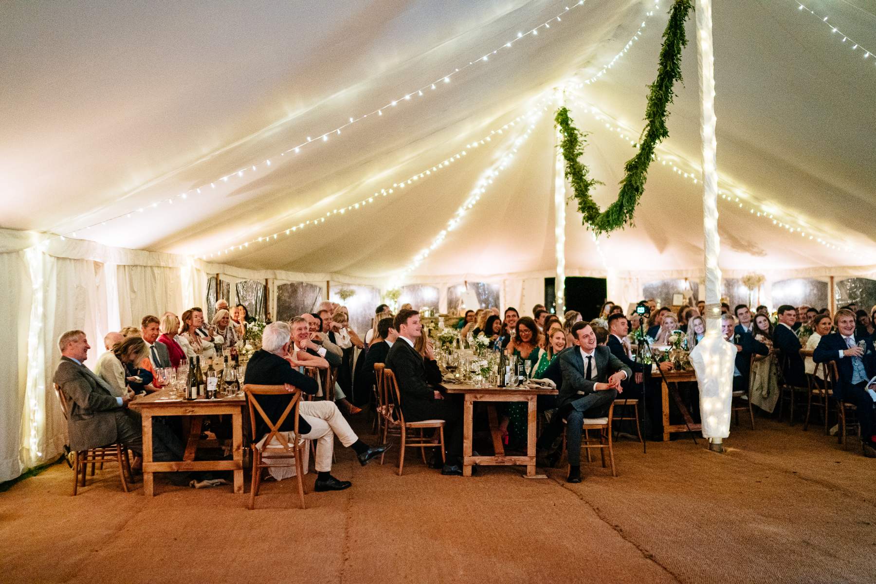 LIGHTING Wedding Marquee Hampshire Canvas traditional sailcloth tent Martha and Steve