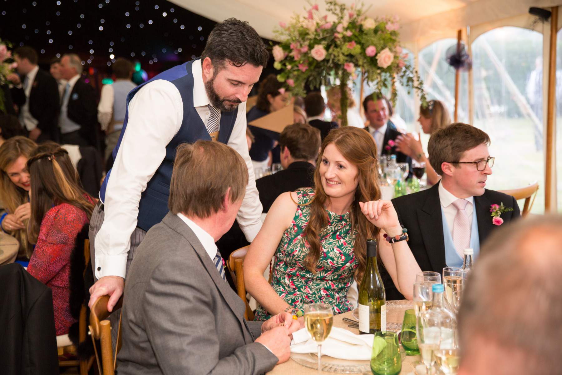 Maisie and Toby wedding marquee sailcloth tent Petworth West Sussex canvas poled reception drinks marquee