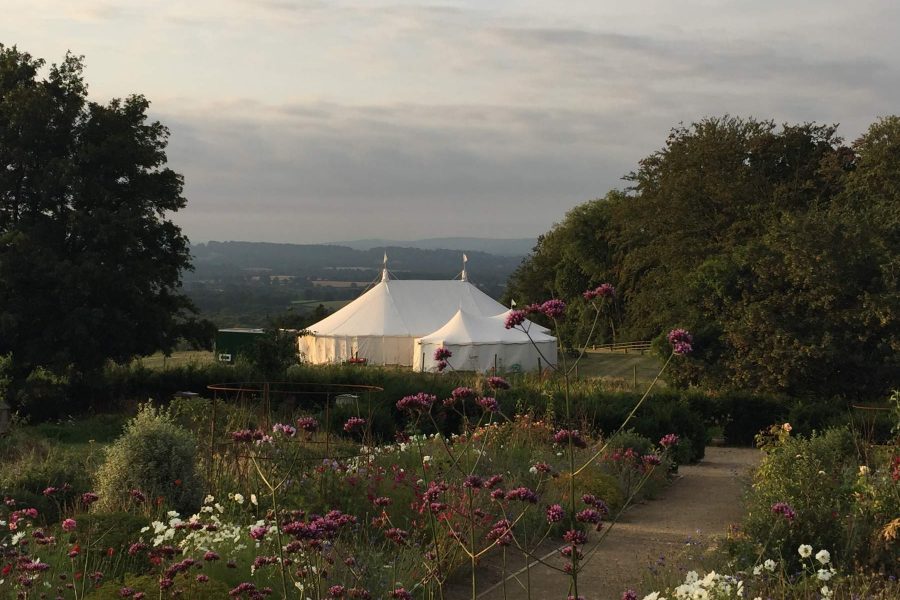 Sailcloth tent no sides traditional wedding marquee Haslemere