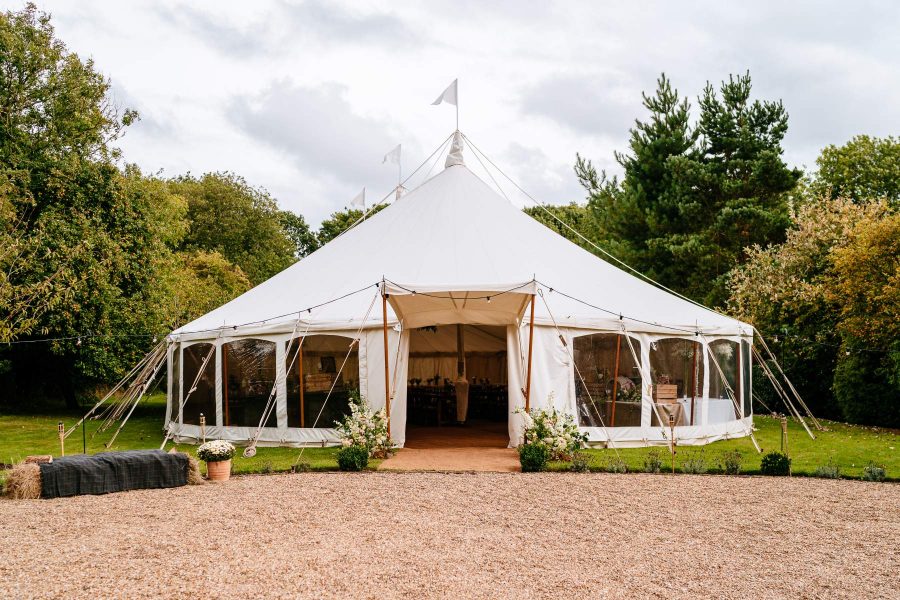 Wedding Marquee Hampshire Canvas traditional sailcloth tent Martha and Steve
