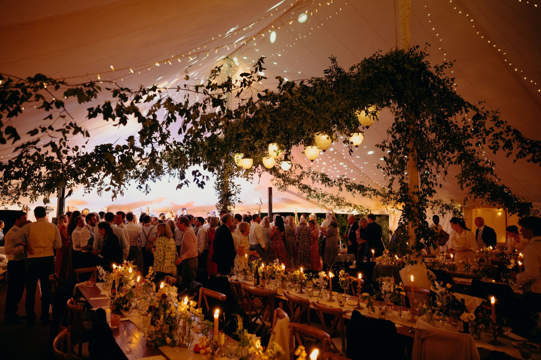 As the sun went down the lighting gave a warm and beautiful glow inside the canvas sailcloth tent